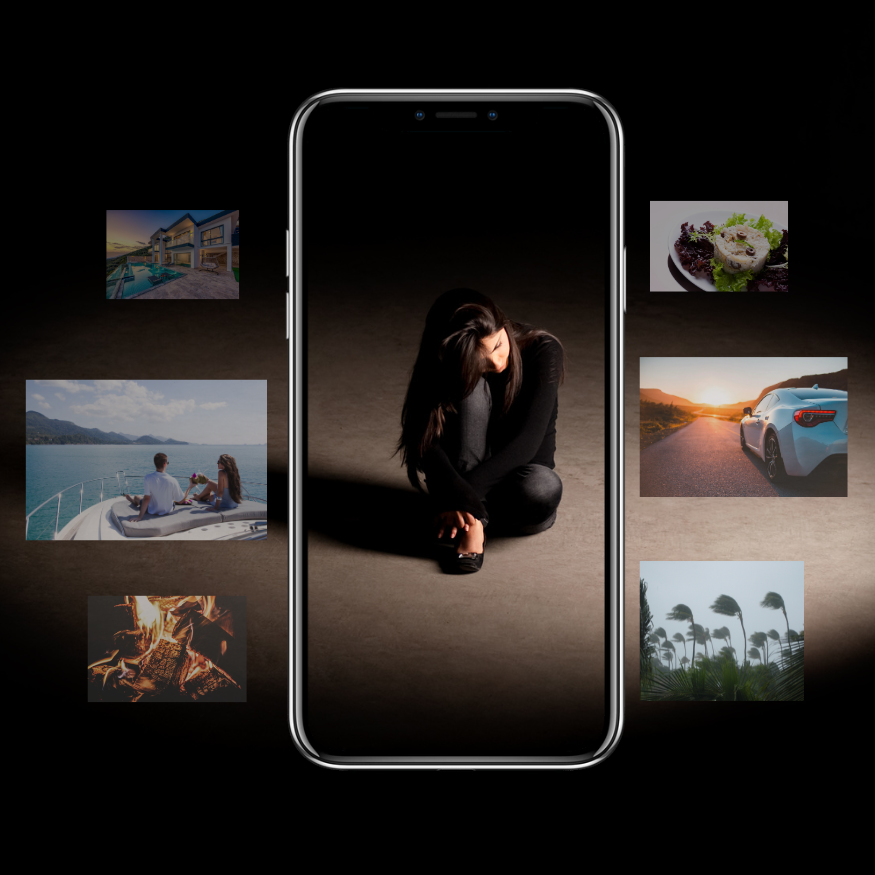 Foto do Artigo: mulher no quarto escuro presa no celular